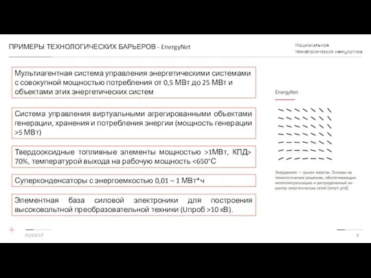 ПРИМЕРЫ ТЕХНОЛОГИЧЕСКИХ БАРЬЕРОВ - EnergyNet 01/03/17 Мультиагентная система управления энергетическими системами