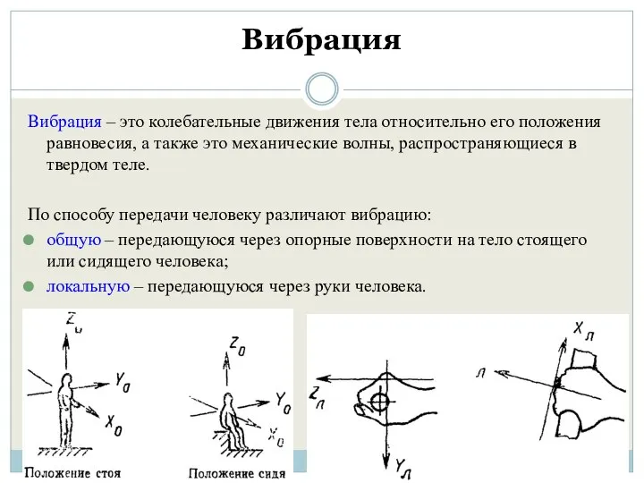 Вибрация Вибрация – это колебательные движения тела относительно его положения равновесия,