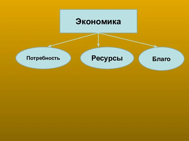 Экономика Потребность Ресурсы Благо