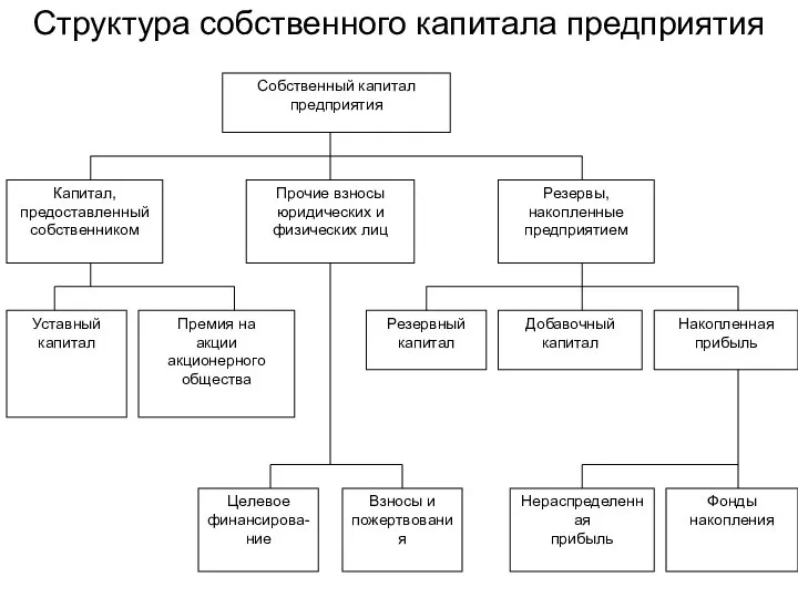 Структура собственного капитала предприятия