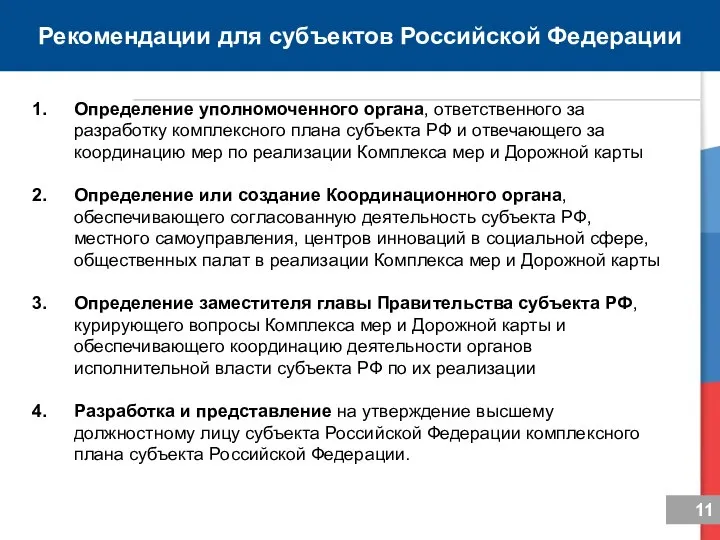 Рекомендации для субъектов Российской Федерации Определение уполномоченного органа, ответственного за разработку