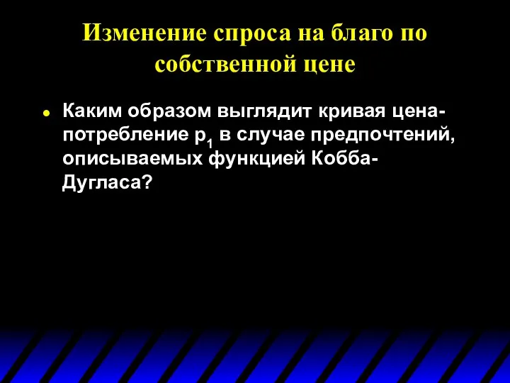 Изменение спроса на благо по собственной цене Каким образом выглядит кривая