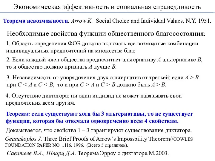 4. Отсутствие диктатора: ни один индивид не может навязывать свои предпочтения