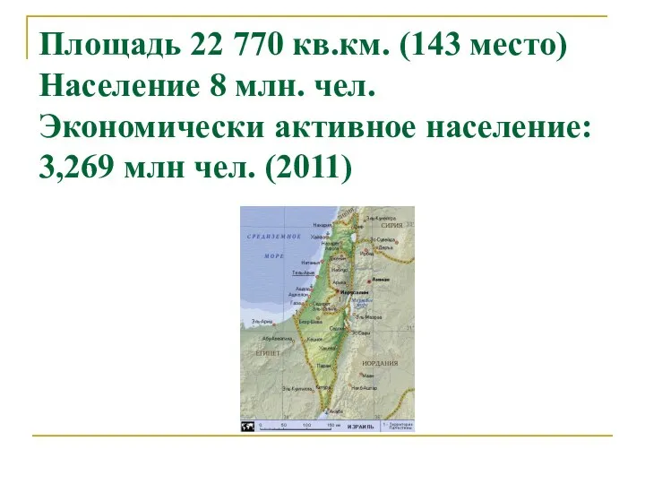 Площадь 22 770 кв.км. (143 место) Население 8 млн. чел. Экономически