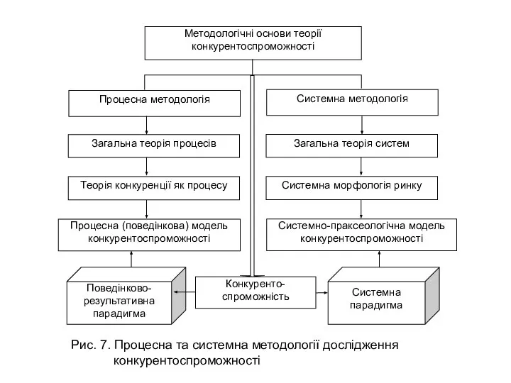 Рис. 7. Процесна та системна методології дослідження конкурентоспроможності