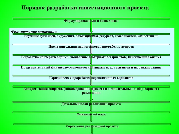 Порядок разработки инвестиционного проекта