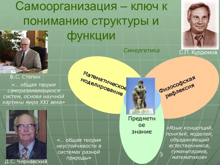 Самоорганизация – ключ к пониманию структуры и функции Математическое моделирование Философская