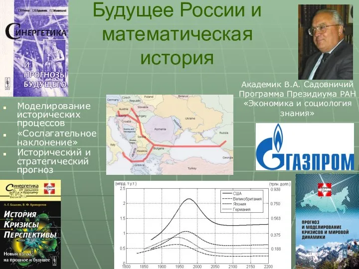 Будущее России и математическая история Моделирование исторических процессов «Сослагательное наклонение» Исторический