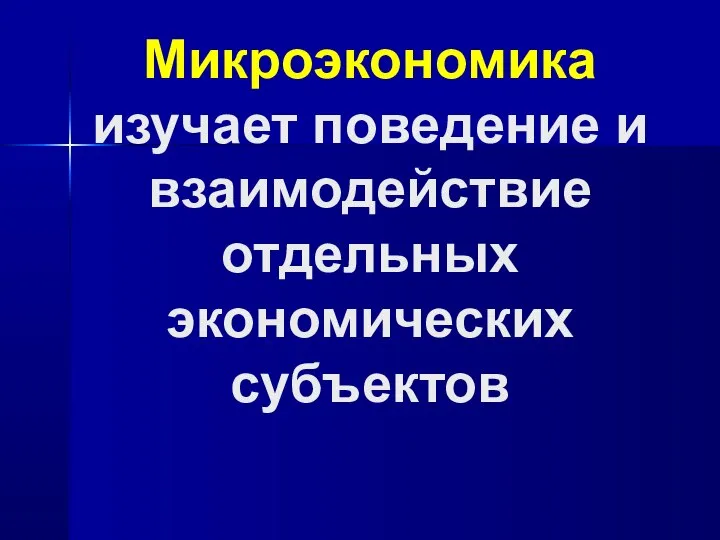 Микроэкономика изучает поведение и взаимодействие отдельных экономических субъектов