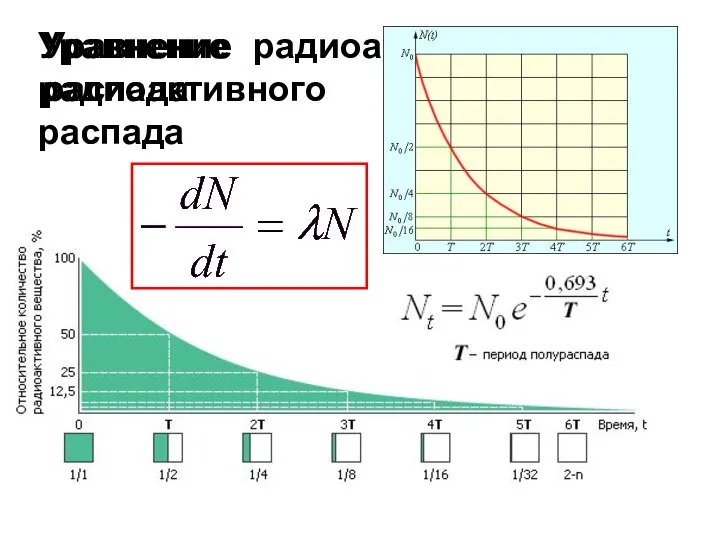 Уравнение радиоактивного распада Уравнение радиоактивного распада