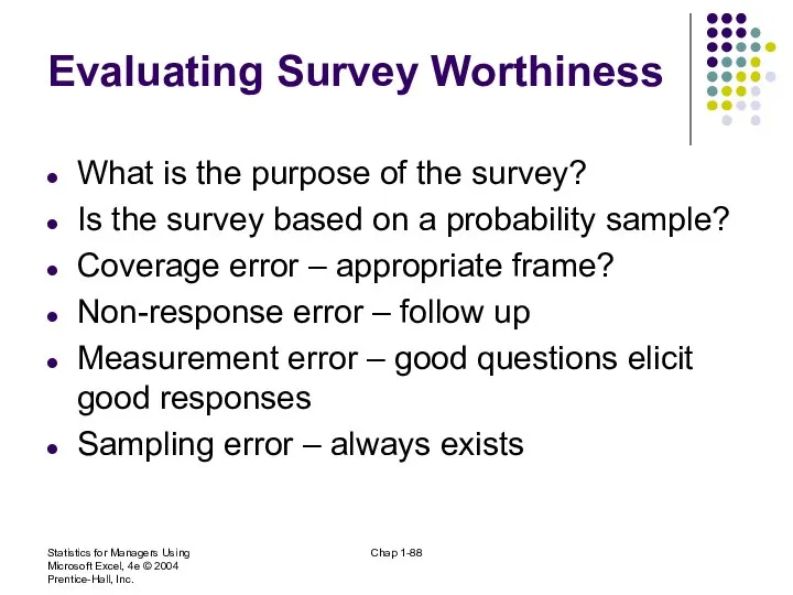 Statistics for Managers Using Microsoft Excel, 4e © 2004 Prentice-Hall, Inc.