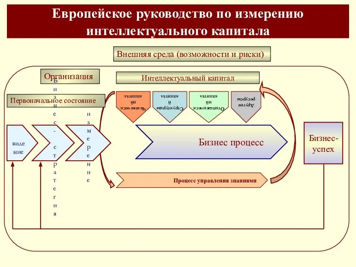 Европейское руководство по измерению интеллектуального капитала Бизнес процесс Процесс управления знаниями