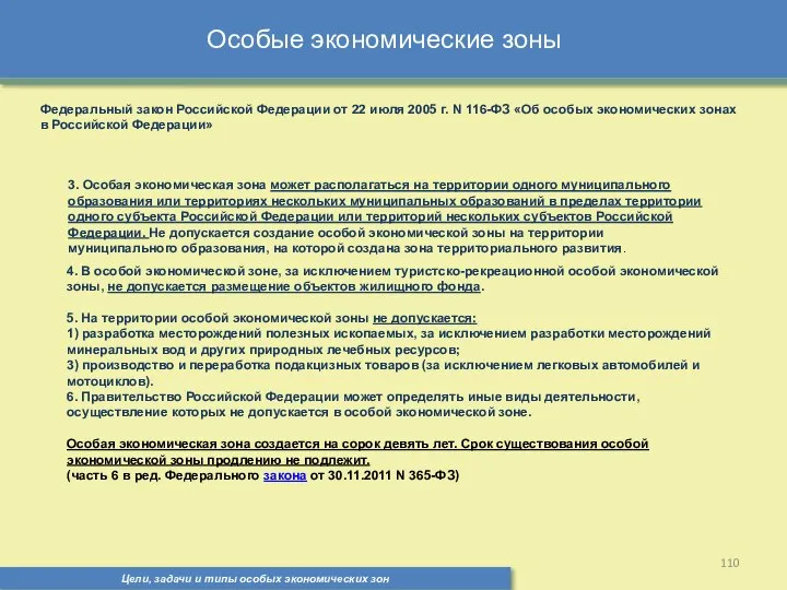 Цели, задачи и типы особых экономических зон Особые экономические зоны Федеральный