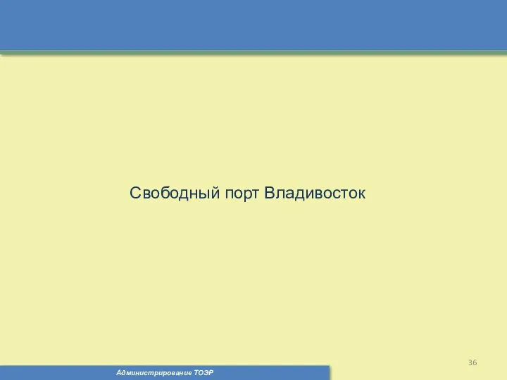 Администрирование ТОЭР Свободный порт Владивосток