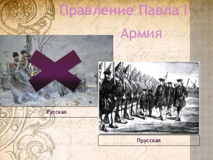 Правление Павла I Русская Прусская Армия