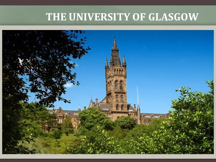 THE UNIVERSITY OF GLASGOW