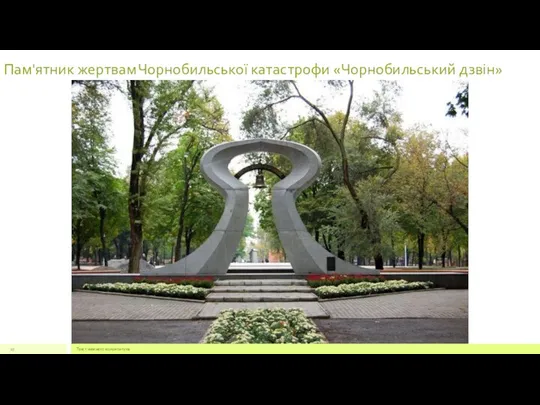 Пам'ятник жертвам Чорнобильської катастрофи «Чорнобильський дзвін» Текст нижнего колонтитула