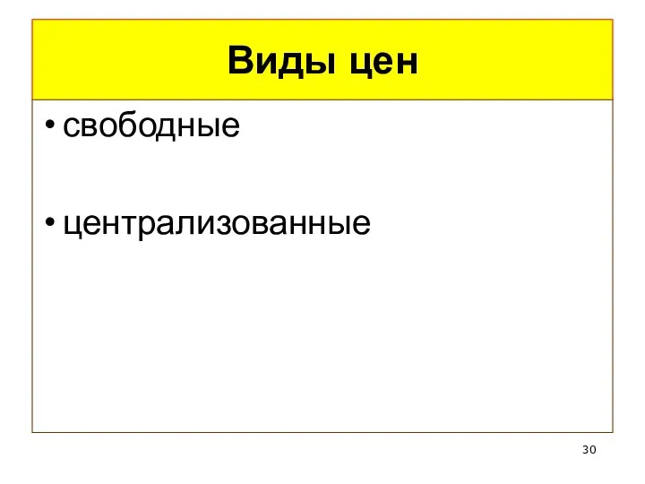 Виды цен свободные централизованные