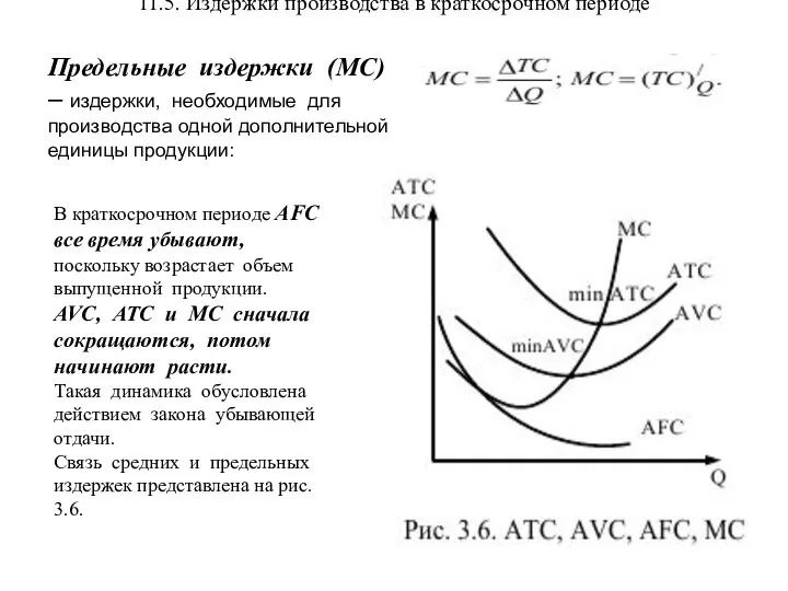 11.5. Издержки производства в краткосрочном периоде Предельные издержки (МС) – издержки,