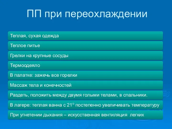 ПП при переохлаждении