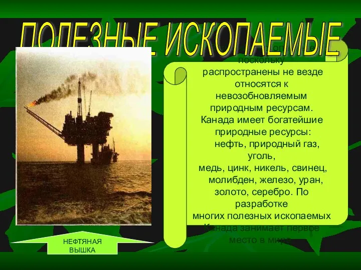 Полезные ископаемые поскольку распространены не везде относятся к невозобновляемым природным ресурсам.