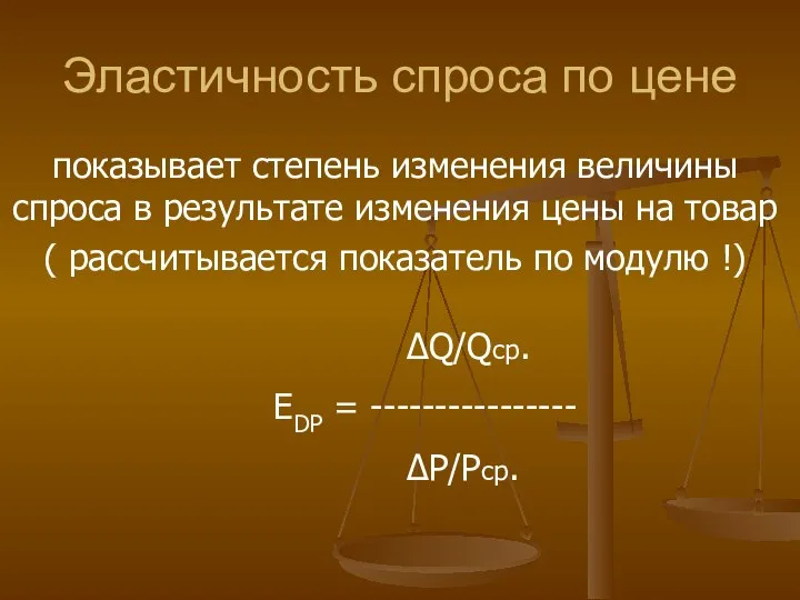 Эластичность спроса по цене показывает степень изменения величины спроса в результате