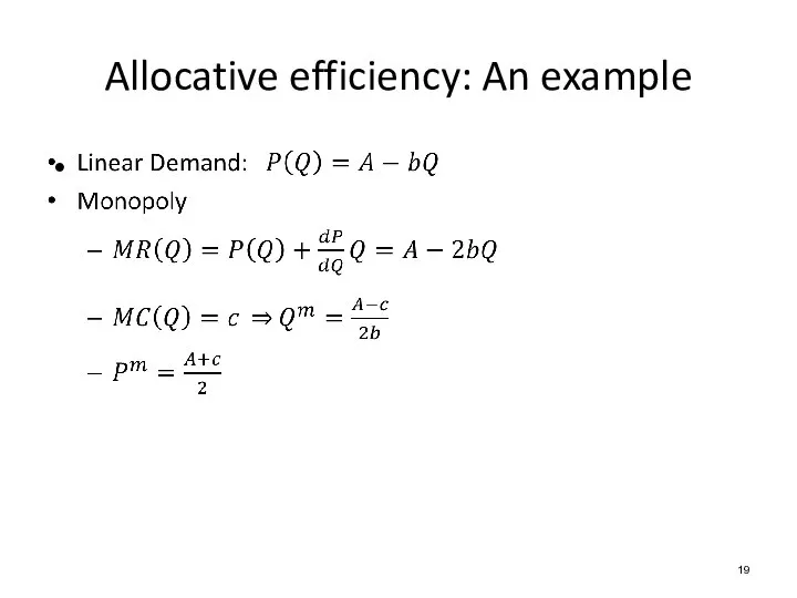 Allocative efficiency: An example