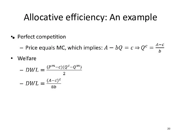 Allocative efficiency: An example