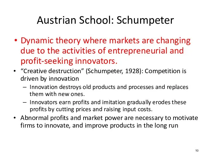 Dynamic theory where markets are changing due to the activities of