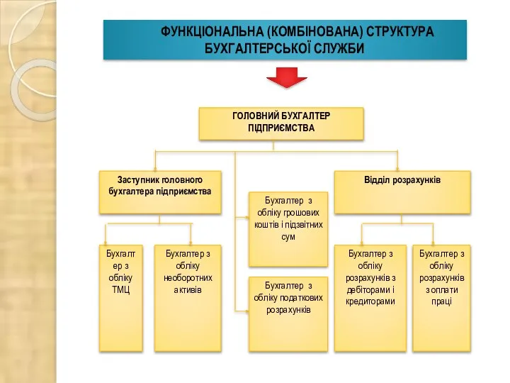 ФУНКЦІОНАЛЬНА (КОМБІНОВАНА) СТРУКТУРА БУХГАЛТЕРСЬКОЇ СЛУЖБИ