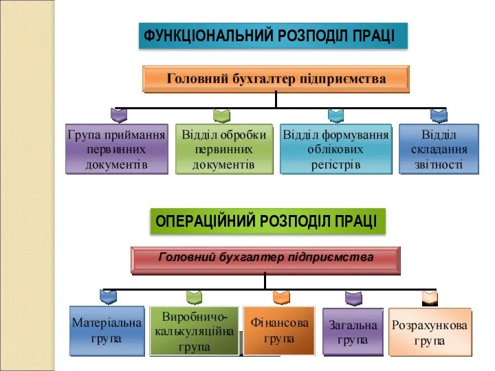 ФУНКЦІОНАЛЬНИЙ РОЗПОДІЛ ПРАЦІ ОПЕРАЦІЙНИЙ РОЗПОДІЛ ПРАЦІ