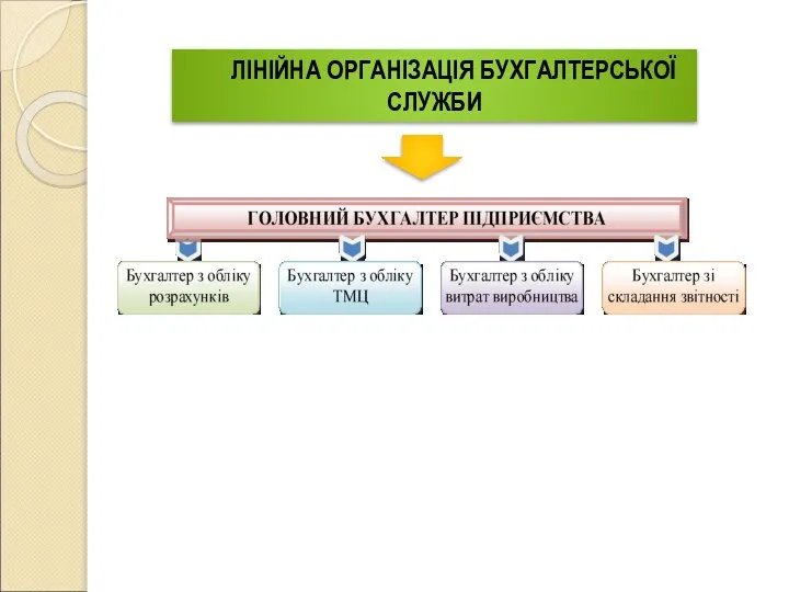 ЛІНІЙНА ОРГАНІЗАЦІЯ БУХГАЛТЕРСЬКОЇ СЛУЖБИ