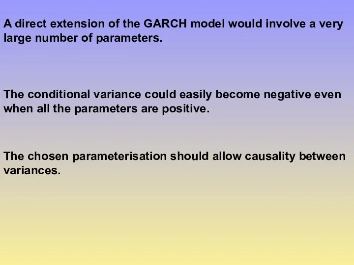 The conditional variance could easily become negative even when all the