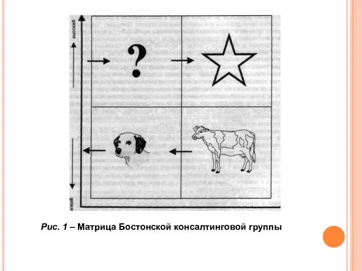 Рис. 1 – Матрица Бостонской консалтинговой группы