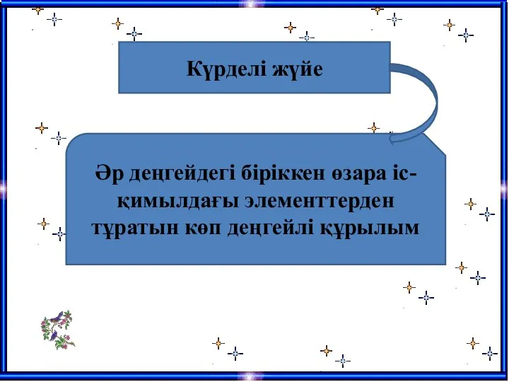 Әр деңгейдегі біріккен өзара іс-қимылдағы элементтерден тұратын көп деңгейлі құрылым Күрделі жүйе