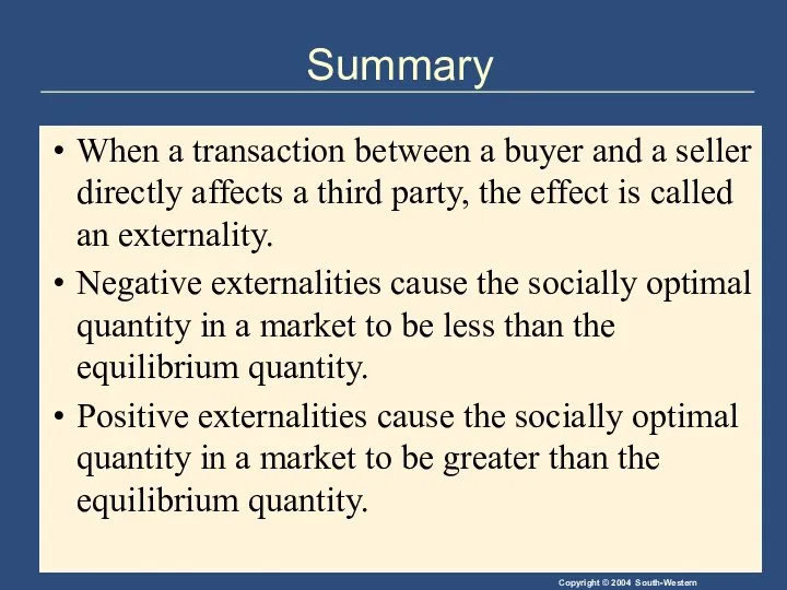 Summary When a transaction between a buyer and a seller directly