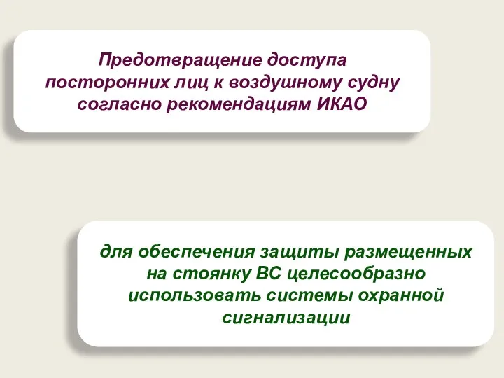 Предотвращение доступа посторонних лиц к воздушному судну согласно рекомендациям ИКАО для