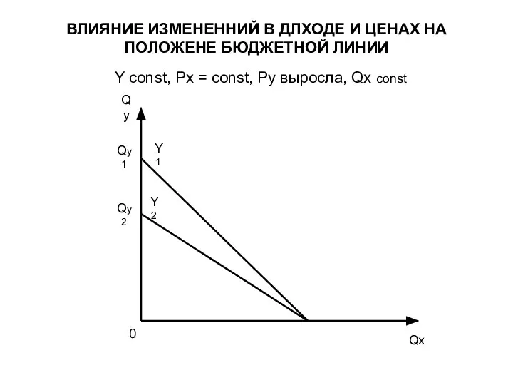 ВЛИЯНИЕ ИЗМЕНЕННИЙ В ДЛХОДЕ И ЦЕНАХ НА ПОЛОЖЕНЕ БЮДЖЕТНОЙ ЛИНИИ Y