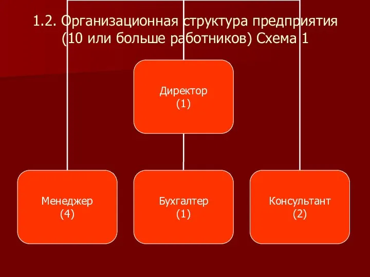 1.2. Организационная структура предприятия (10 или больше работников) Схема 1