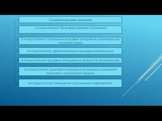 Социально-трудовые отношения 1-я подсистема: Производственные отношения 2-я подсистема: социально-трудовые отношения, возникающие