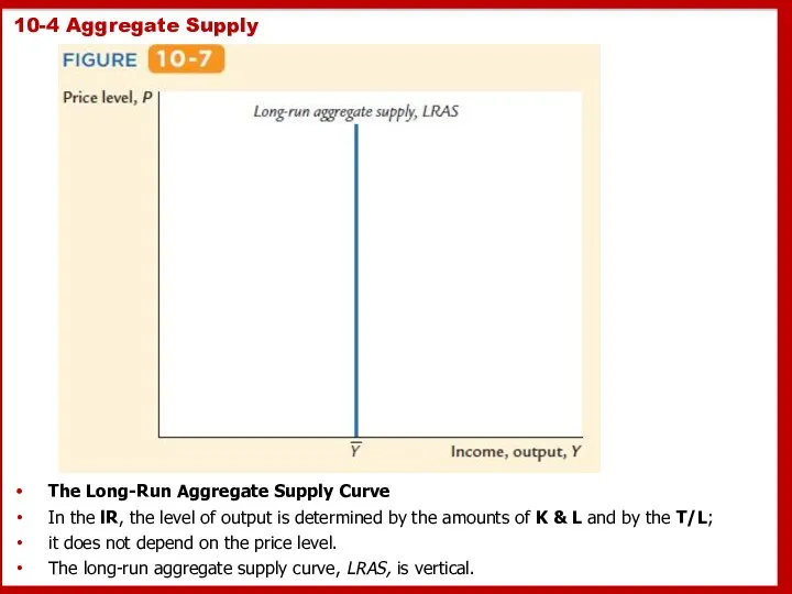 10-4 Aggregate Supply The Long-Run Aggregate Supply Curve In the lR,