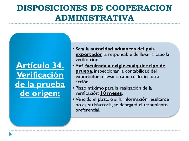 DISPOSICIONES DE COOPERACION ADMINISTRATIVA