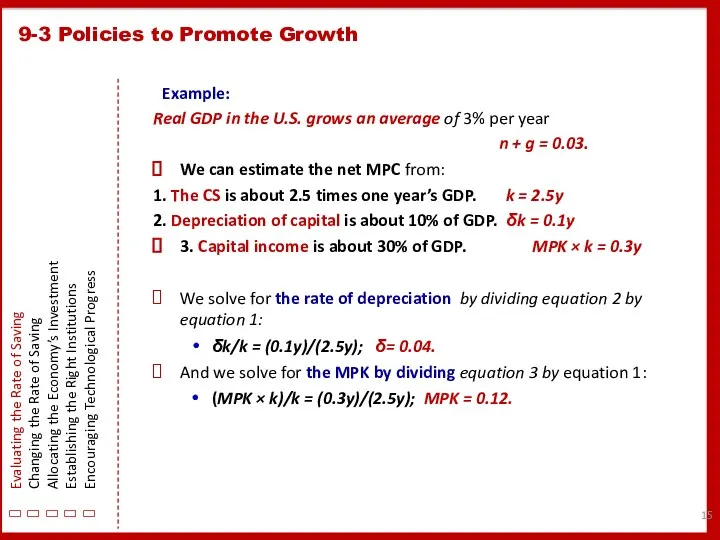 Example: Real GDP in the U.S. grows an average of 3%