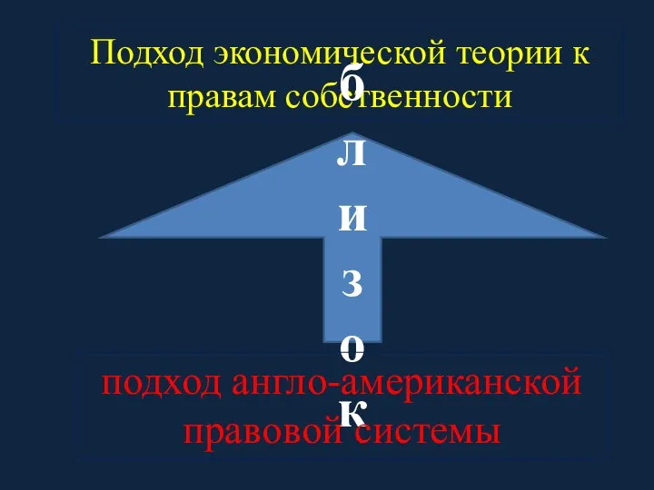 Подход экономической теории к правам собственности близок подход англо-американской правовой системы