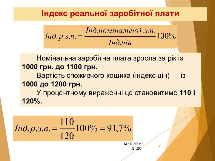 Індекс реальної заробітної плати Номінальна заробітна плата зросла за рік із