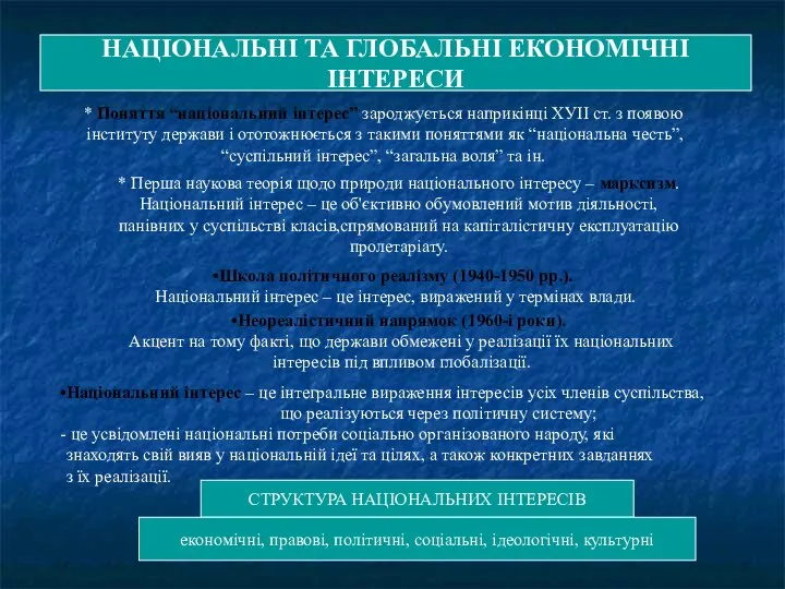 НАЦІОНАЛЬНІ ТА ГЛОБАЛЬНІ ЕКОНОМІЧНІ ІНТЕРЕСИ НАЦІОНАЛЬНІ ТА ГЛОБАЛЬНІ ЕКОНОМІЧНІ ІНТЕРЕСИ *