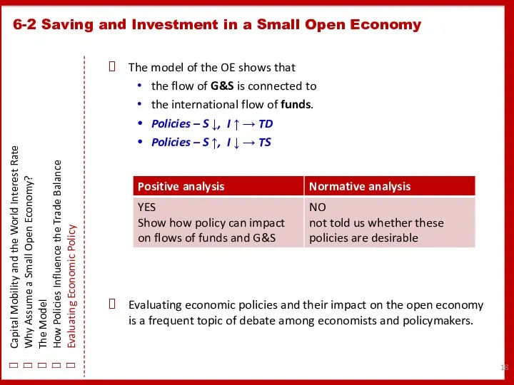 The model of the OE shows that the flow of G&S