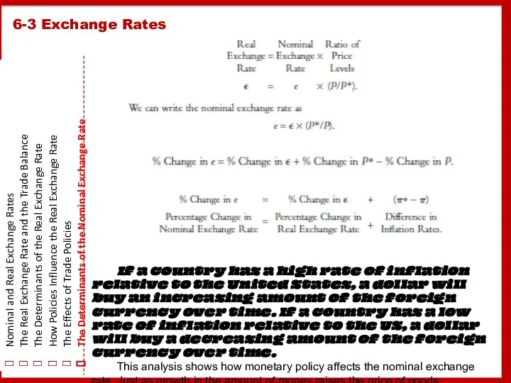 6-3 Exchange Rates Nominal and Real Exchange Rates The Real Exchange