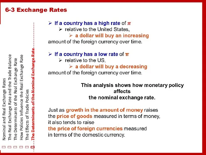 6-3 Exchange Rates Nominal and Real Exchange Rates The Real Exchange