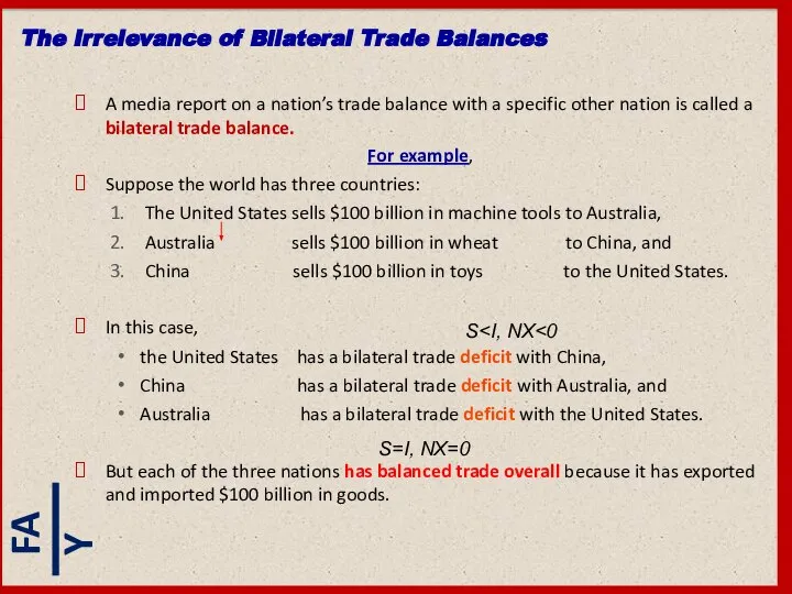 A media report on a nation’s trade balance with a specific